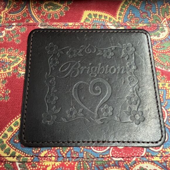 Vintage Brighton Crossbody Tan Cream Jute Brown Woven Leather Crossbody Strap - Picture 7 of 8